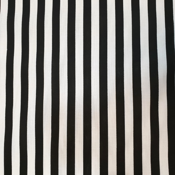 Polycotton Stripes BLACK